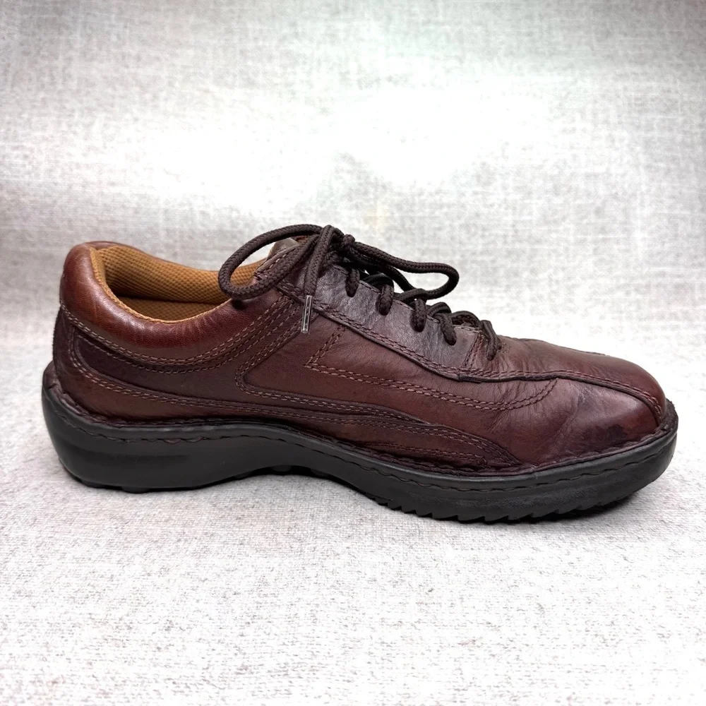 Skechers men’s brown leather lace up‎ sneakers oxford comfort shoes size 9/42